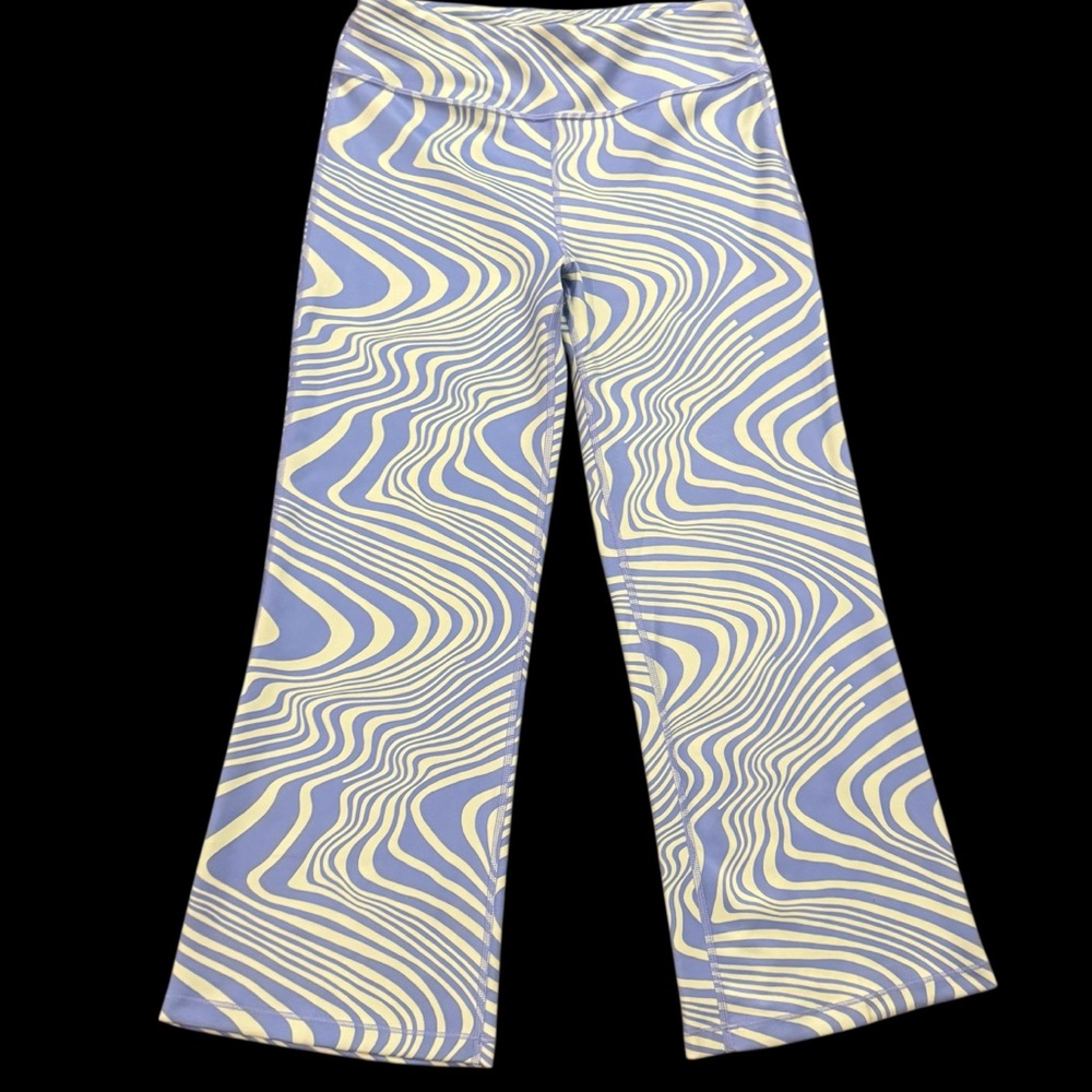 Athleta Girl Flare Leggings Blue Green Swirl Y2K Size 16 XXL
